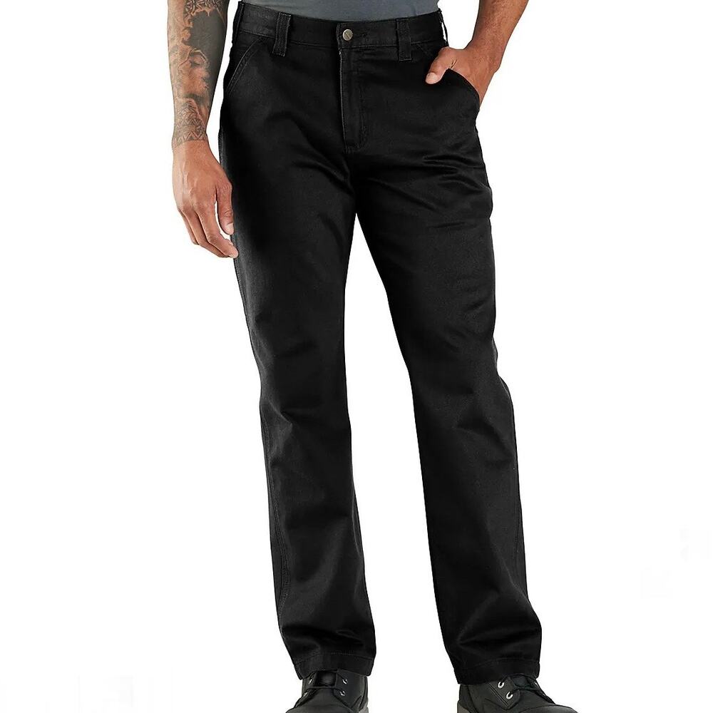 CARHARTT | Black Blended Twill Work Pants Relaxed Fit Thick Trousers | 40x34